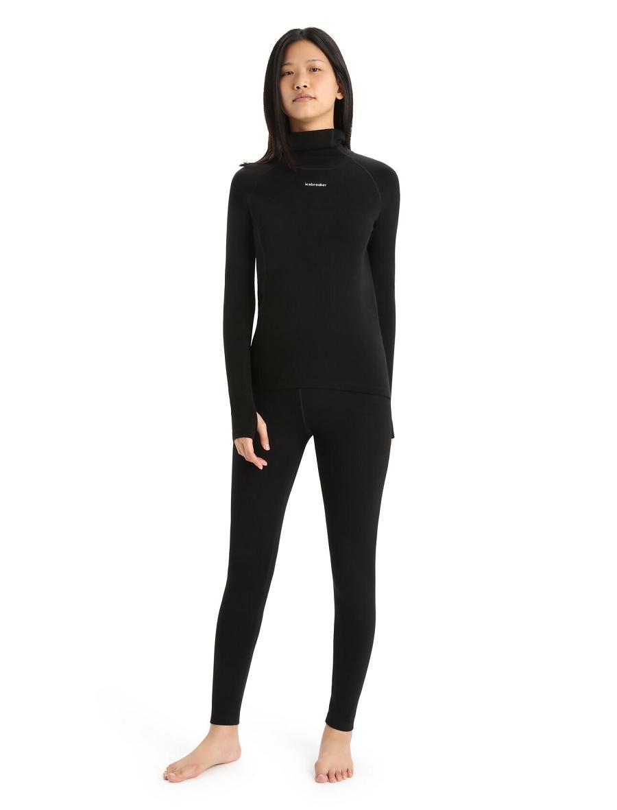 Icebreaker MerinoFine™ Long Sleeve Roll Neck Naisten Base Layers Mustat | FI 1896XYUF